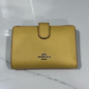 Coach • Wallet • Corner Zipper • Mustard Yellow • Card Slots • ID Slot